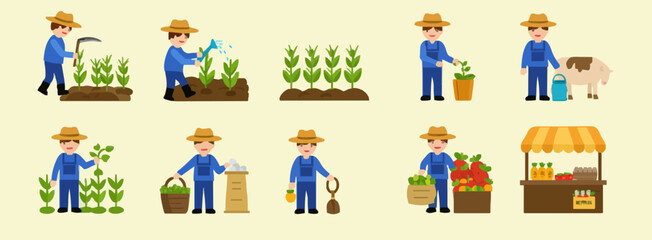Fototapeta premium Icon set farming