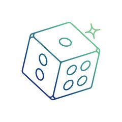 Dice icon with white background vector stock illustration