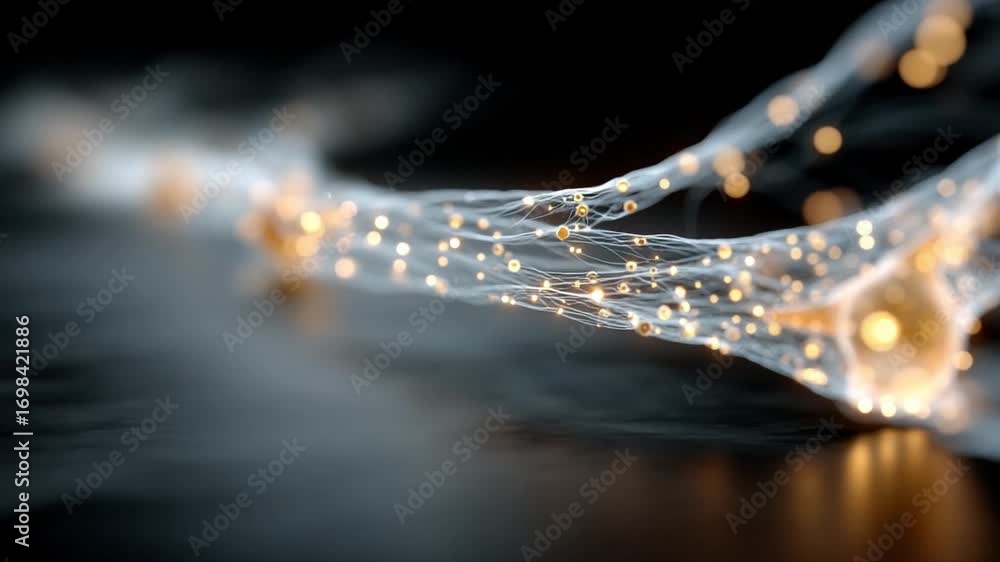 Poster neuronal network in abstract: close-up of a microscopic depiction of the intricate neuronal network.