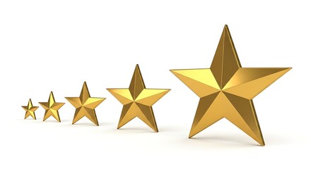 Fototapeta premium Triumph Gold Stars Cluster — Luxurious 3D Star Group for Premium Badges, Awards and High-Value Product Labels 