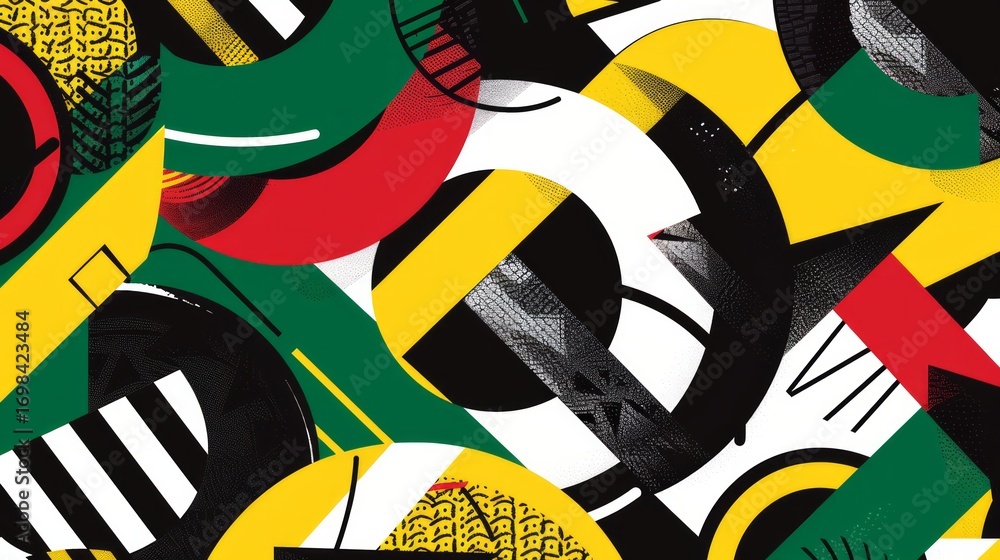Aufkleber the image showcases an abstract, psychedelic design with intricate patterns and bold shapes