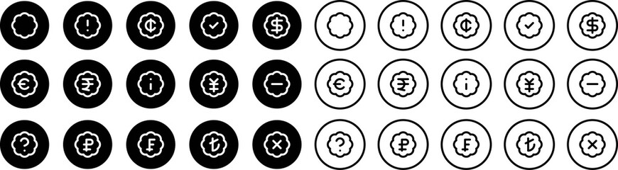 Currency and Notification Icons Collection