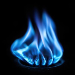 Close-up of swirling blue gas flame