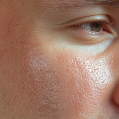 Fototapeta premium Close-Up Portrait of Human Eye and Skin Texture with Soft Lighting