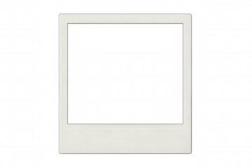 Vintage white instant photo frame featuring transparent background, evoking nostalgic memories with classic photography aesthetic