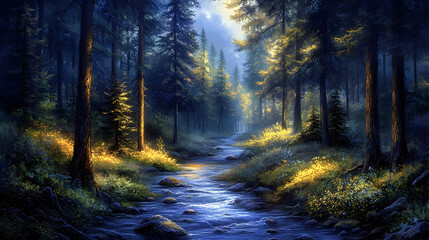 Fototapeta premium Serene forest stream
