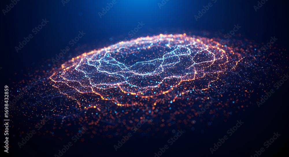 Aufkleber abstract data visualization network connection digital technology and big data concept background ba