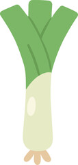 Fresh green leek vegetable flat vector illustration