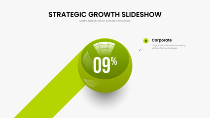 Colorful Campaign Slideshow Layout Vector Illustration. Educational Growth One Option Graph Presentation Design. Simple Showcase 1 Element Diagram Slide Template.