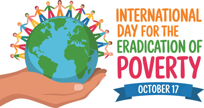 Diverse hands cradle the Earth, symbolizing global unity for poverty eradication.