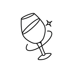Champagne glass icon with white background vector stock illustration
