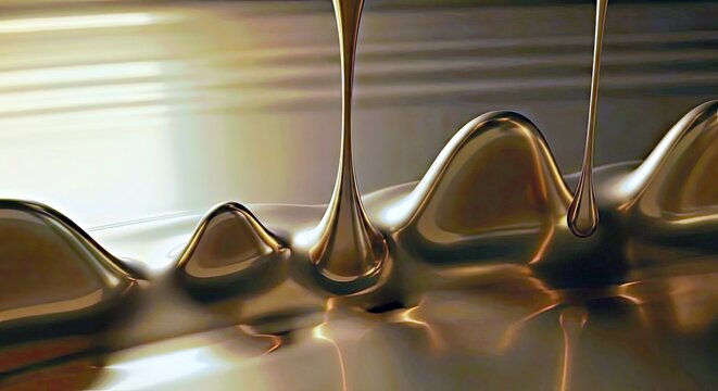 Molten Gold Metallic Paint: Abstract Photorealistic Image with Dynamic Flow