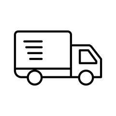 Truck Delivery Icons In Outline, Vector Illustration