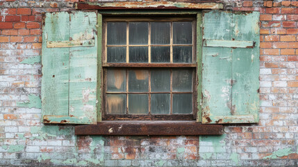 old window with shutters