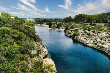 Fototapeta premium Pont du Gard, Roman aqueduct, River Gard, France