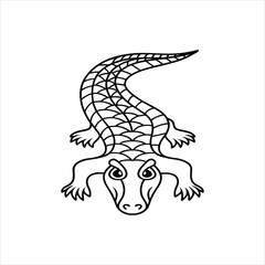 Crocodile Ornamental Art Vector Illustration

