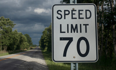 Speed Limit 70 mph Traffic Sign