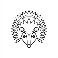 Hedgehog Ornamental Face Art Vector Illustration

