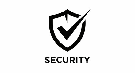 Vector art of security shield icon with a checkmark, representing safety, protection, and verification