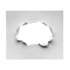 Torn paper hole background texture design graphic element black abstract page frame white card on transparent background