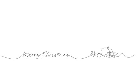 Merry Christmas line art drawing for Christmas decoration