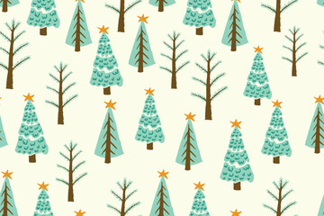 Christmas Tree seamless pattern for backdrop, fabric, wrapping, etc.