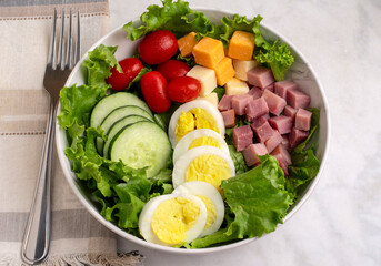 fresh chef salad  with diced ham