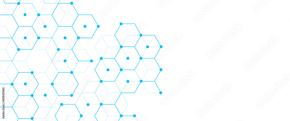 Poster vector abstract geometric technology hexagonal graphic design