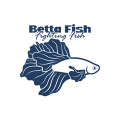 Beta fish logo vector design. Fish animal aquatic logo beta fish design illustration