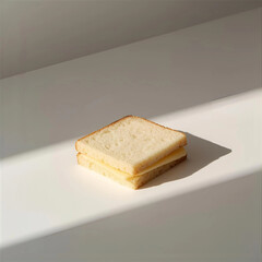 Square Loaf Slice on Matte Surface