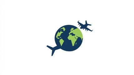 Global travel airplane earth illustration