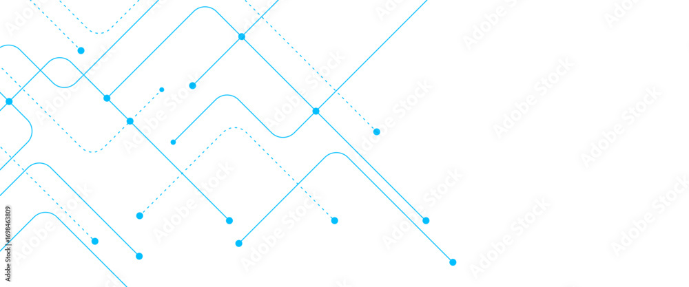 Poster vector abstract futuristic technology geometric lines and dots design