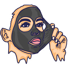 Facial Beauty Mask Illustration