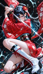 Beautiful woman character, futuristic look. abstract-looking style 
