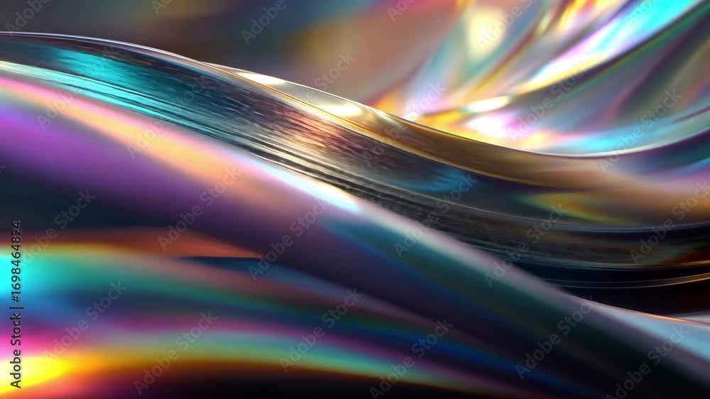 Aufkleber chromatic dance of light: witness a mesmerizing interplay of color and form as iridescent, fluid sha