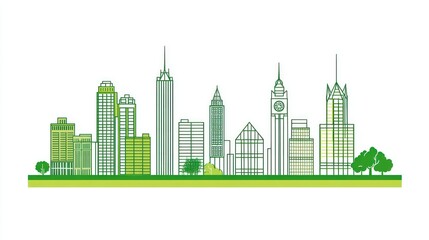 Fototapeta premium Sustainable cityscape illustration