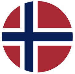 Fototapeta premium Norway round flag. Flag of Norway isolated in circle shape.