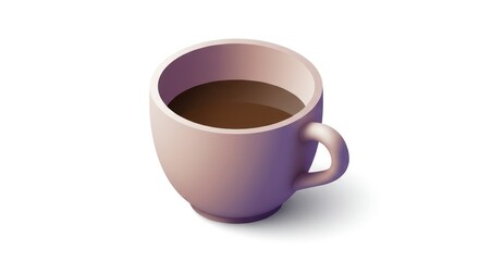 Obraz premium Elegant Cup of Coffee Vector Illustration on White Background