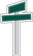 Vector Illustration of a Green Street Sign with White Border.