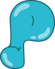 Whimsical Blue Blob with Glossy Highlights and Playful Curve.