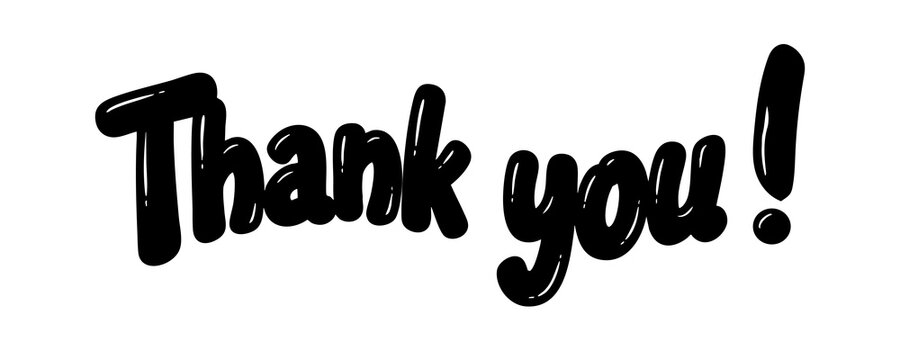 Thank you text bold letering
