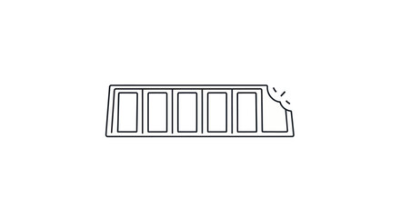 Broken Chocolate Bar Outline Icon.