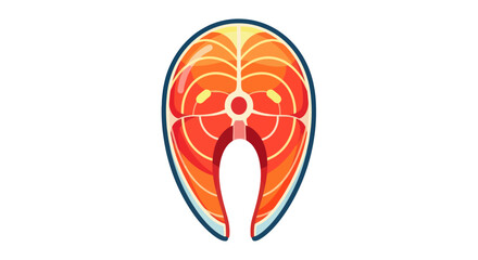 Fresh Salmon Steak Slice with Distinctive Markings and Vibrant Color.