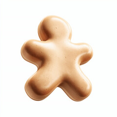 Obraz premium 3D Render of a Glossy Gingerbread Man Cookie