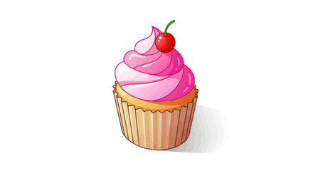 Pink Whipped Cream Cupcake with Cherry Topper.