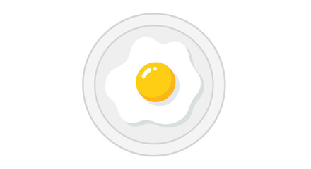 Perfectly Cooked Fried Egg with Bright Yellow Yolk on a White Plate.