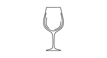 Elegant Outline of a Classic Wine Glass.