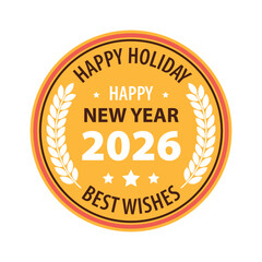 Happy Holiday New Year 2026 Emblem