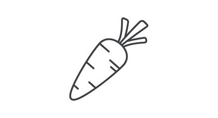 Minimalist Carrot Vegetable Line Art Icon.
