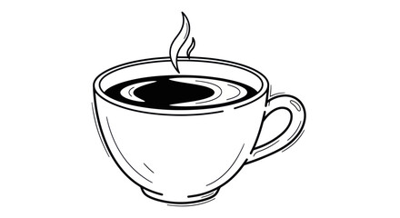 A steaming cup of hot coffee in a white ceramic mug.